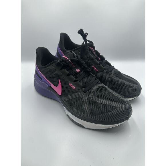 Men’s Size 10.5 Nike Zoom Structure 25 Black/Fuschia/Anthracite New DJ7883-010